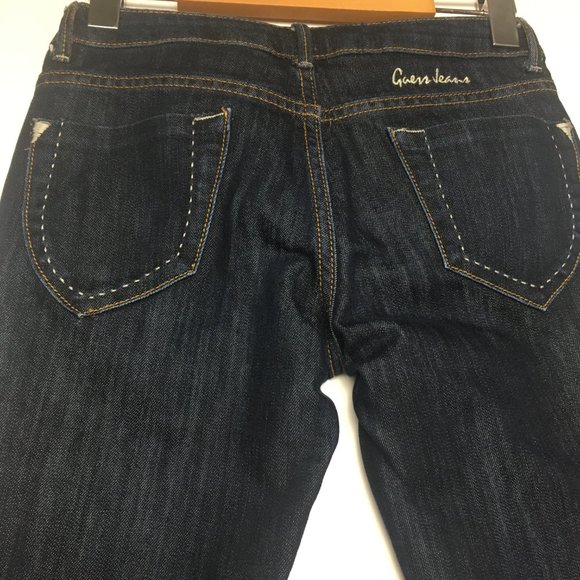 Guess Excess Skinny Leg Dark Wash Denim Size 24 - Picture 5 of 7